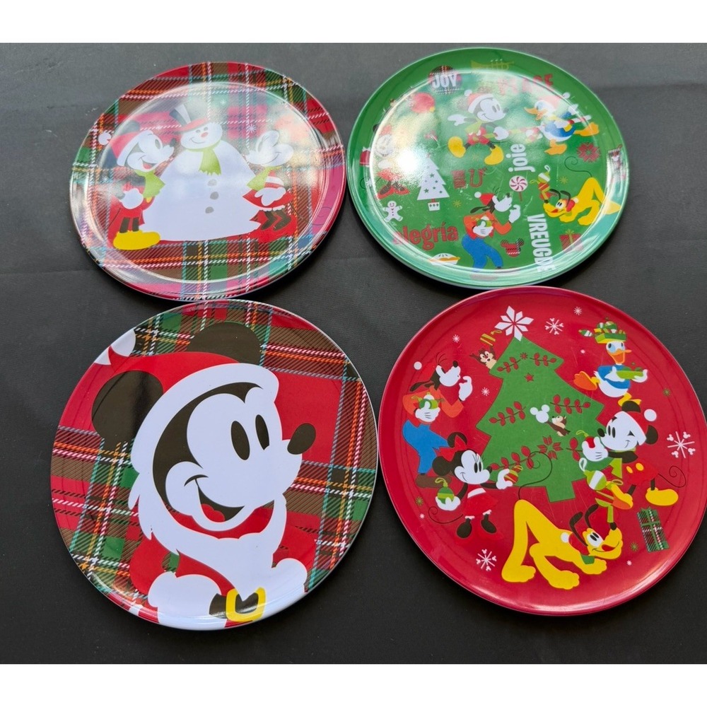 Disney Christmas Dessert/ Salad/display Plates Set of 4